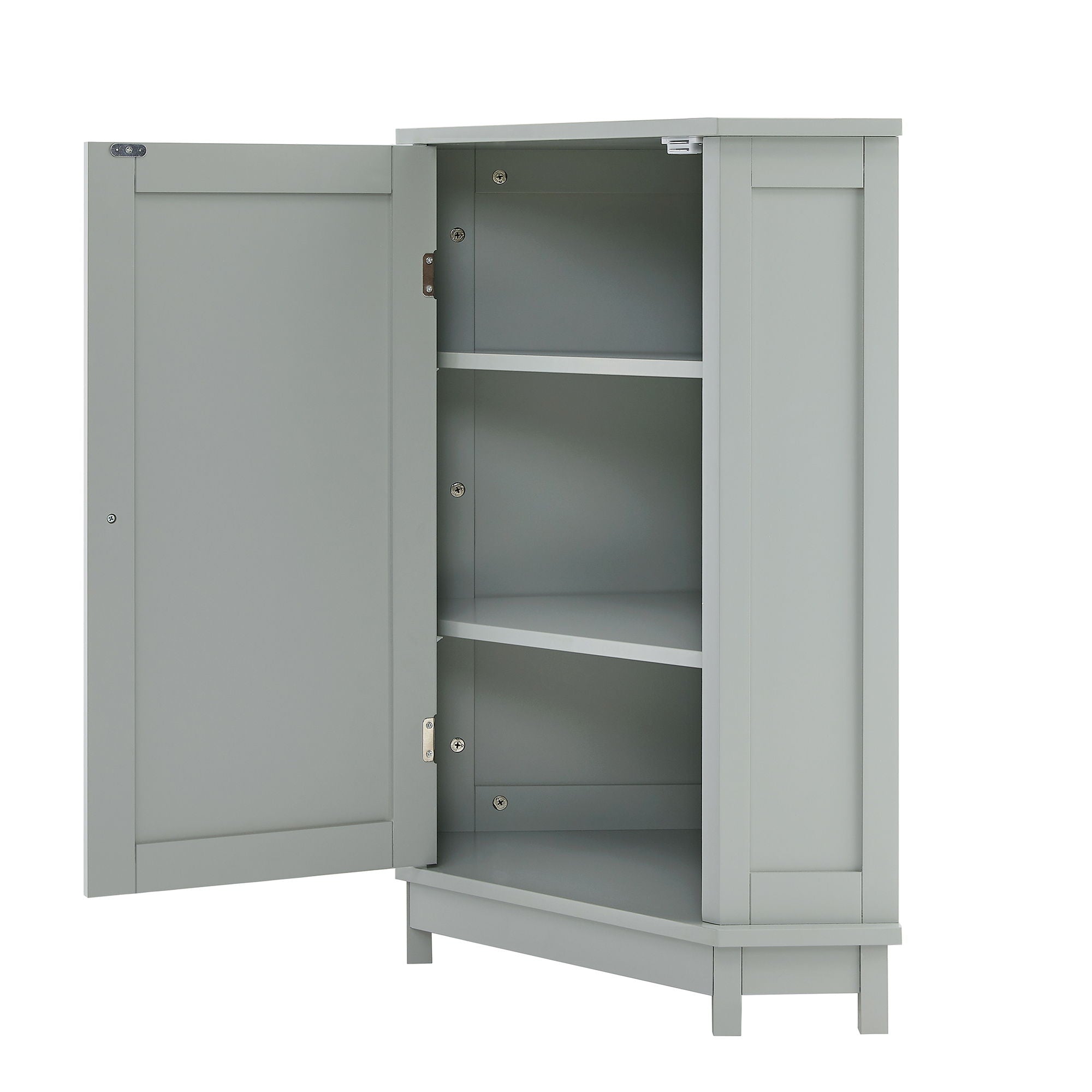 Bathroom Cabinet Triangle Corner Storage Cabinet With Adjustable Shelf Modern Style