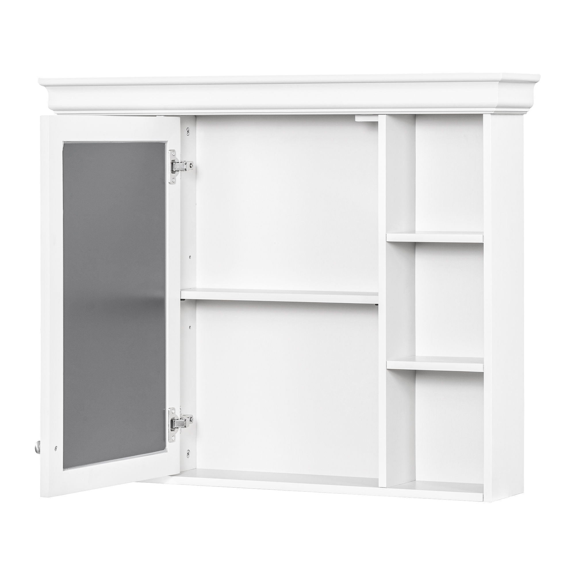 Bathroom Vanity With Medicine Cabinet, Storage Cabinet With 4 Drawers, Adjustable Shelf Mirror