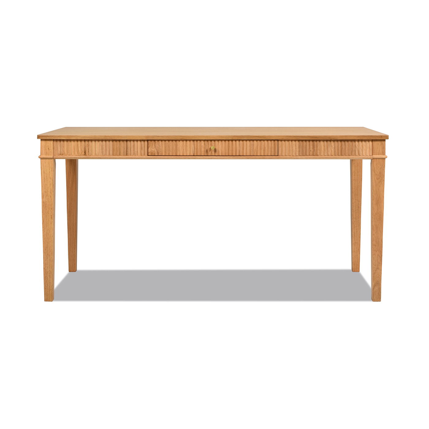 Dumont - Modern Farmhouse 1 Drawer Fluted Home Office Writing Desk - Natural Blonde