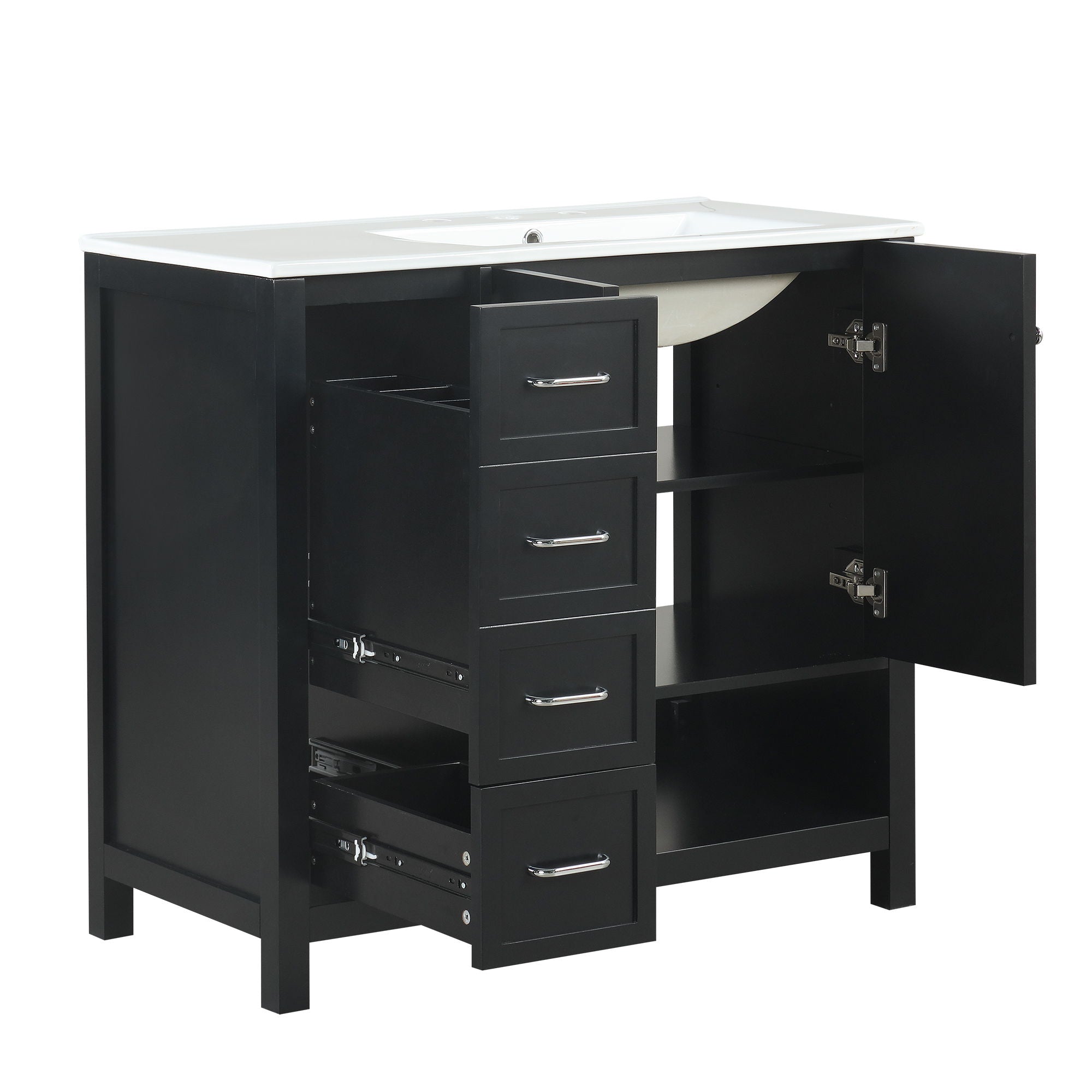 Modern Bathroom Vanity With Sink Top, 2 Doors And 2 Drawers