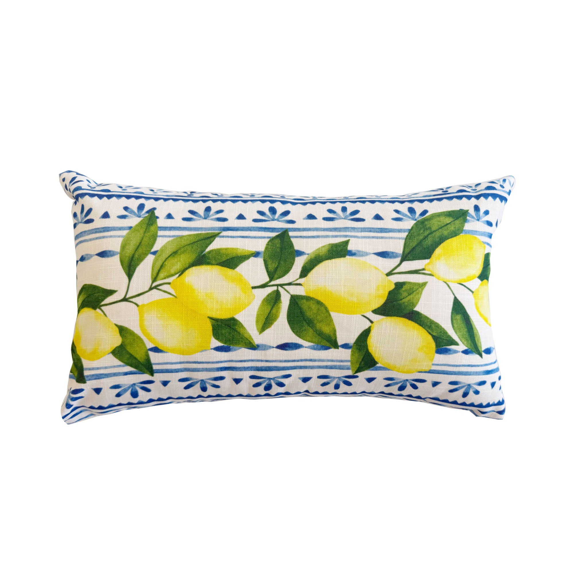 Summer Fresh Lemon Lumbar Outdoor Pillows - Multi