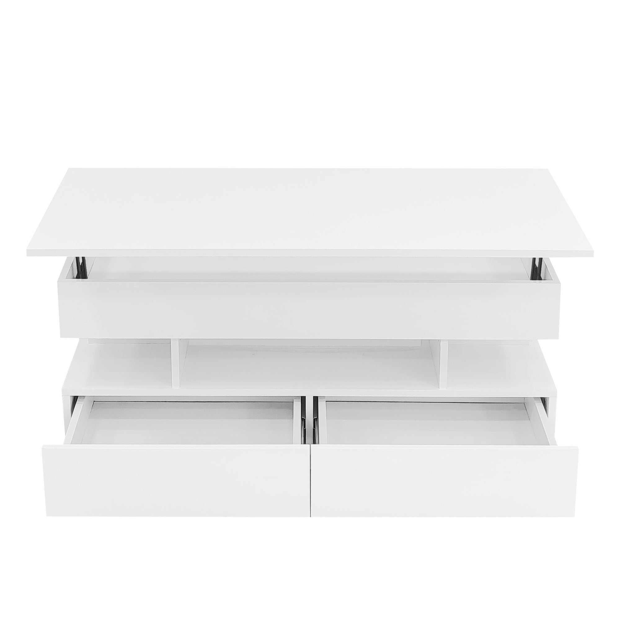 Multi Functional Lift Top Coffee Table With 2 Drawers