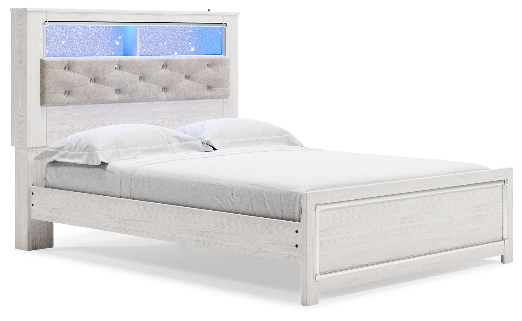 Altyra - Queen Panel Bookcase Bed With Roll Slats - White