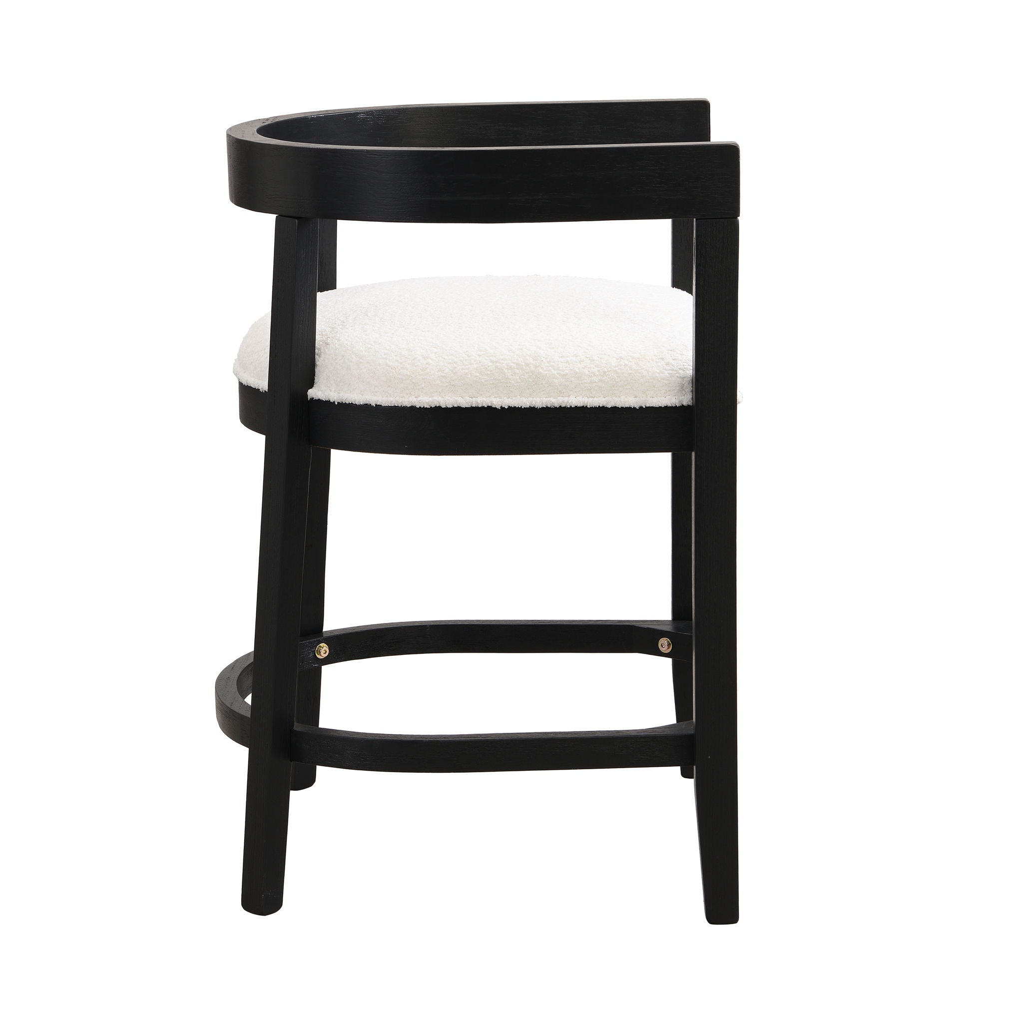 Modern Rubberwood Counter Stool Set With Upholstered Seats