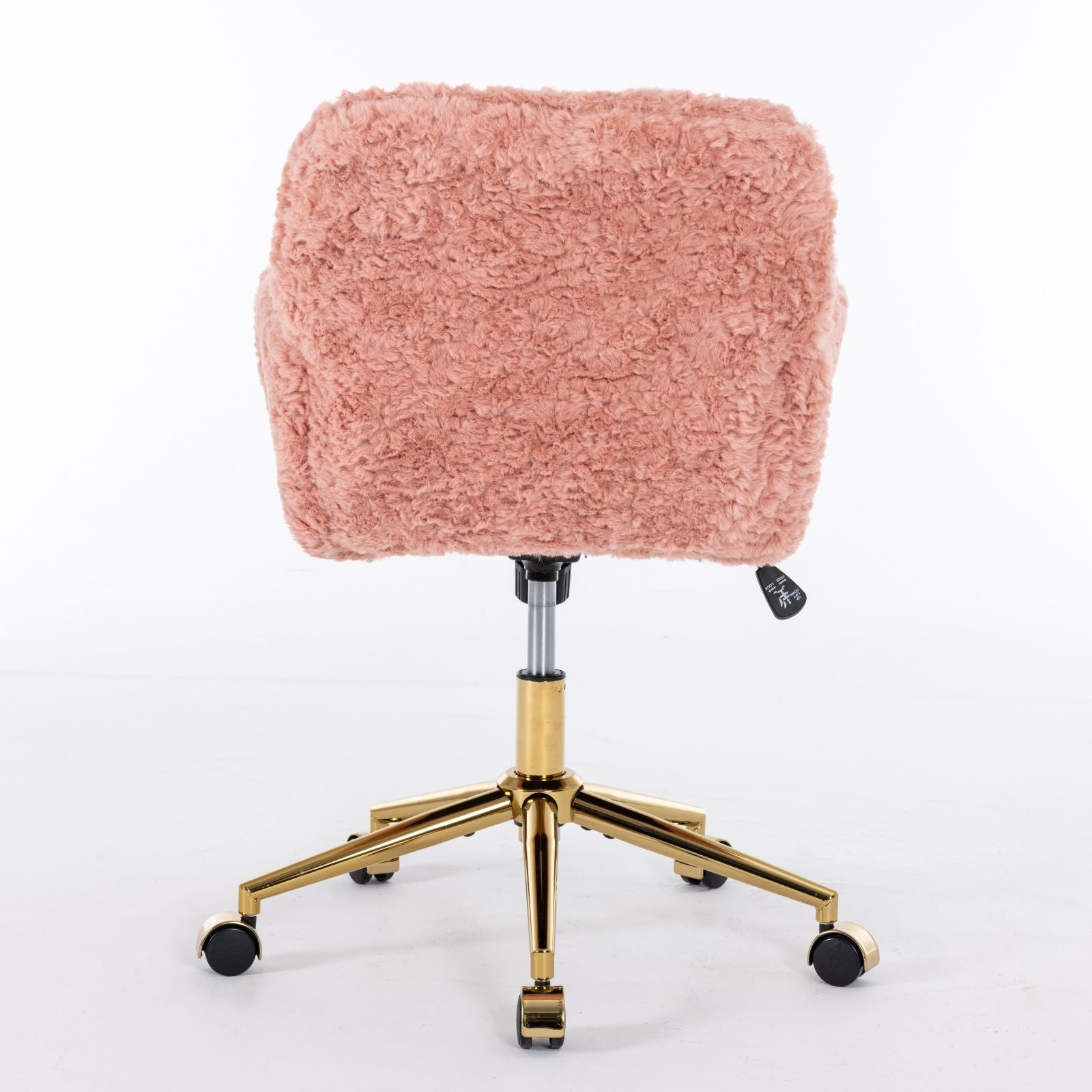 Office Chair, Artificial Rabbit Hair Home Office Chair With Metal Base, Adjustable Desk Chair Swivel Office Chair, Vanity Chair