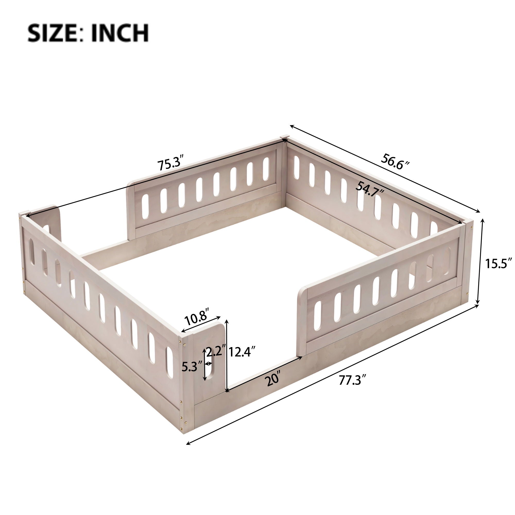 Platform Bed With Guardrail