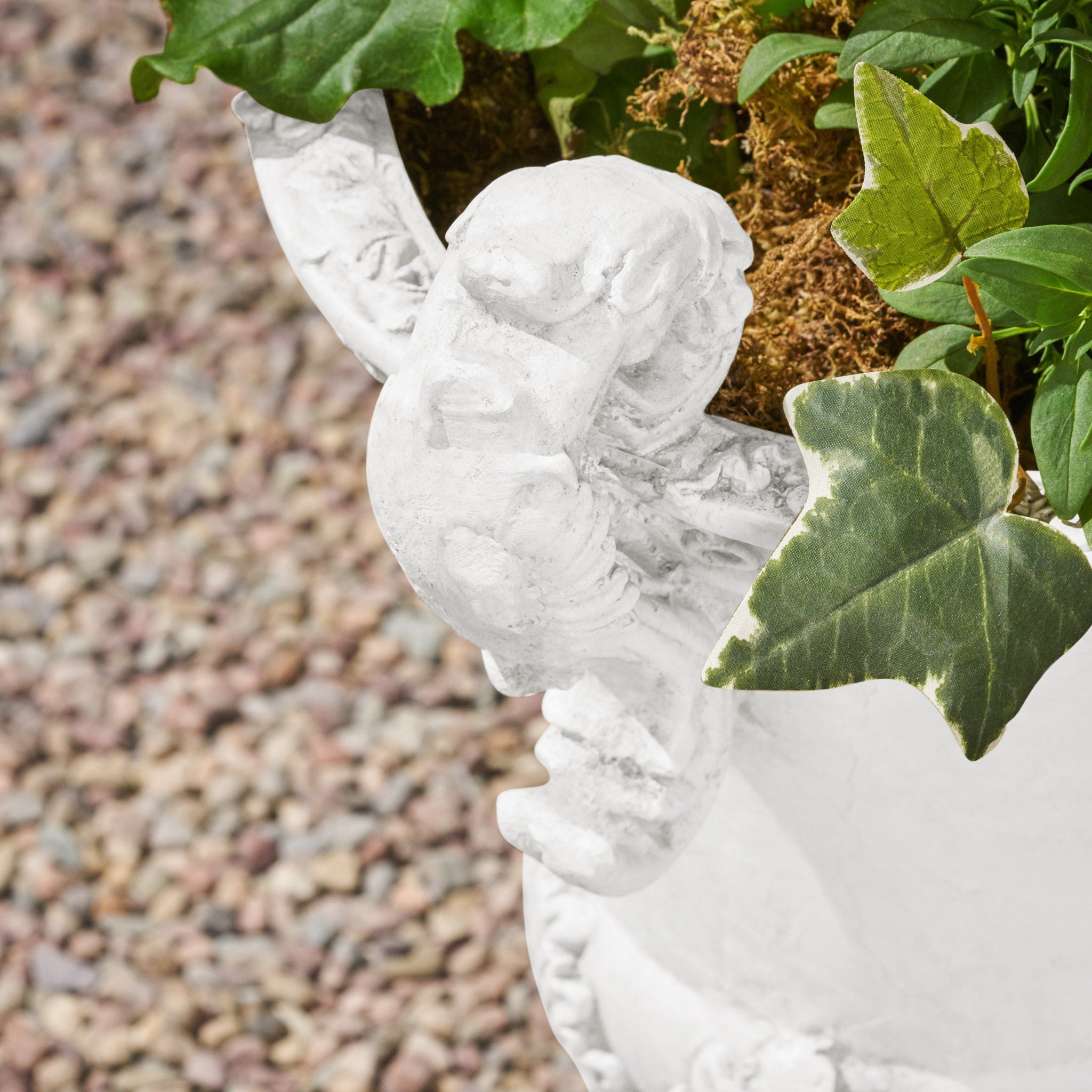 Roman Style Garden Urn Planter - Antique White