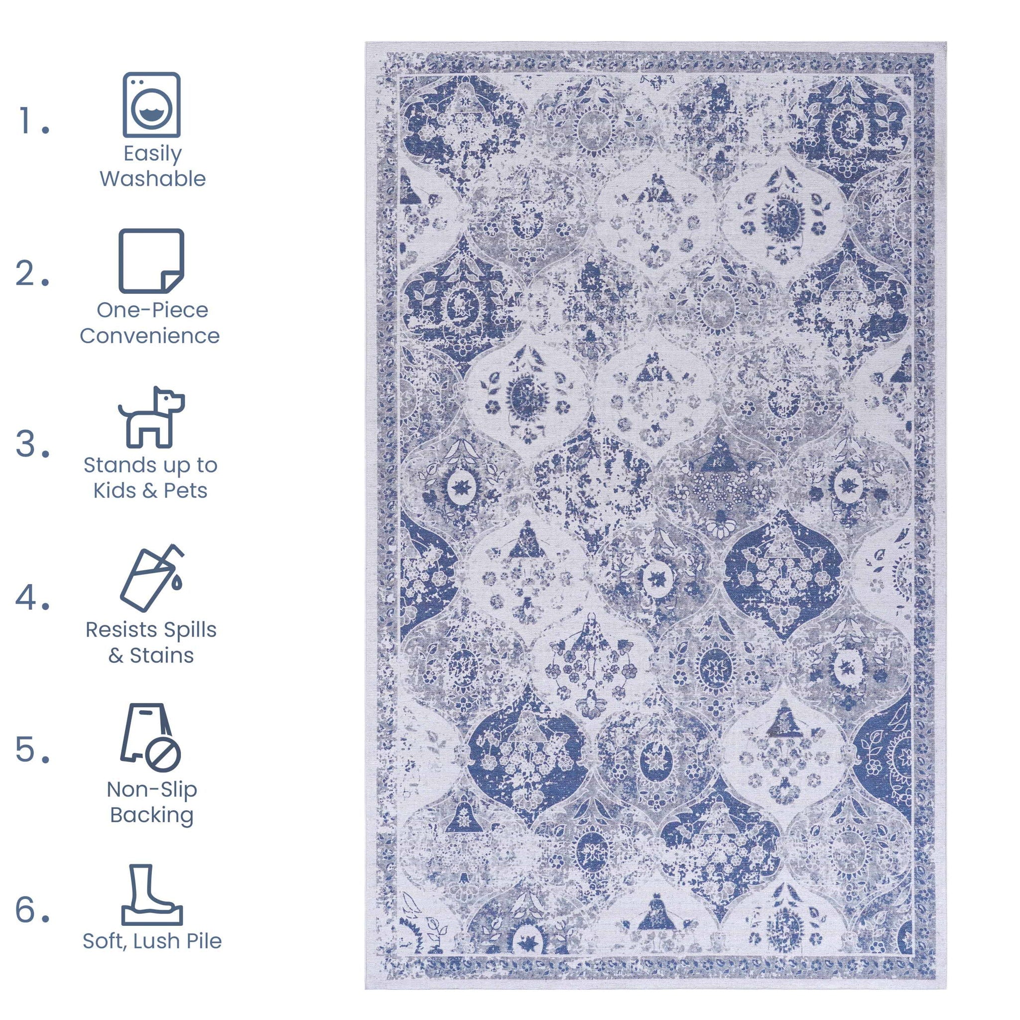 Maval - Stunning Washable Area Rug