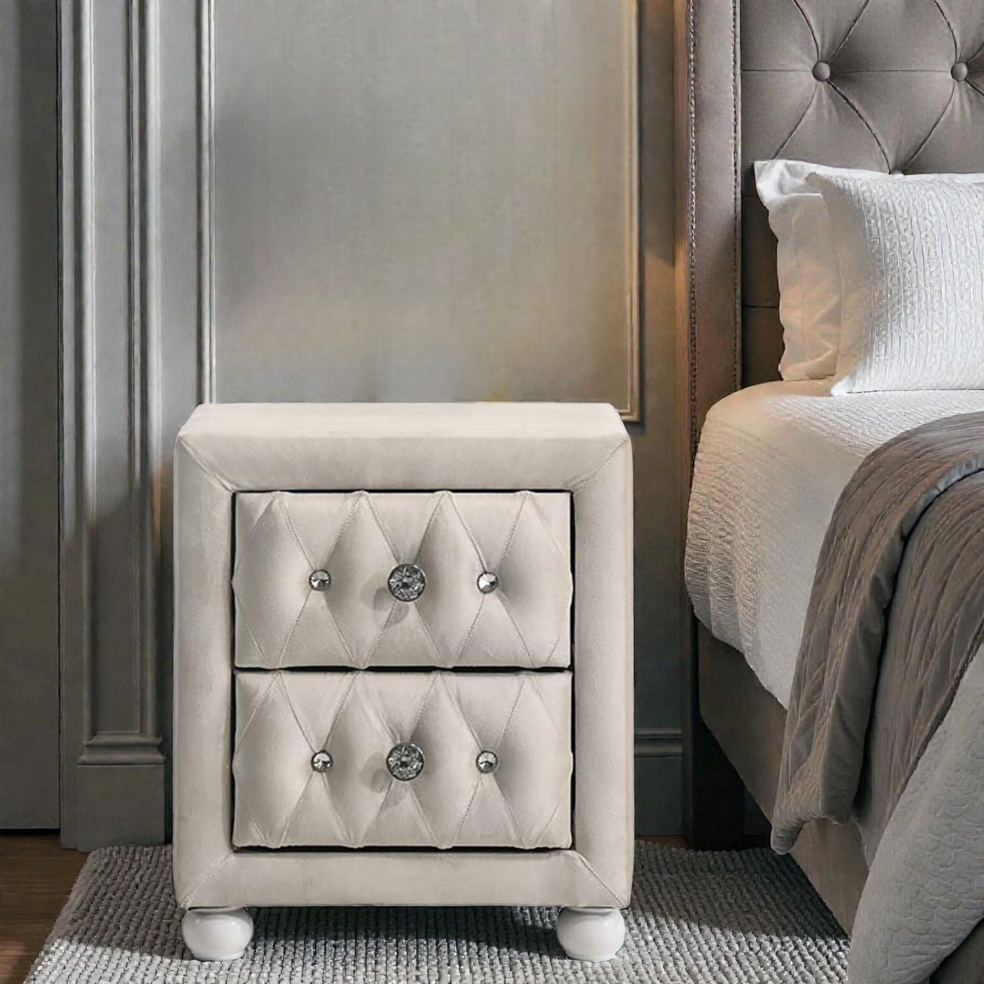 Reggie - Nightstand - Beige