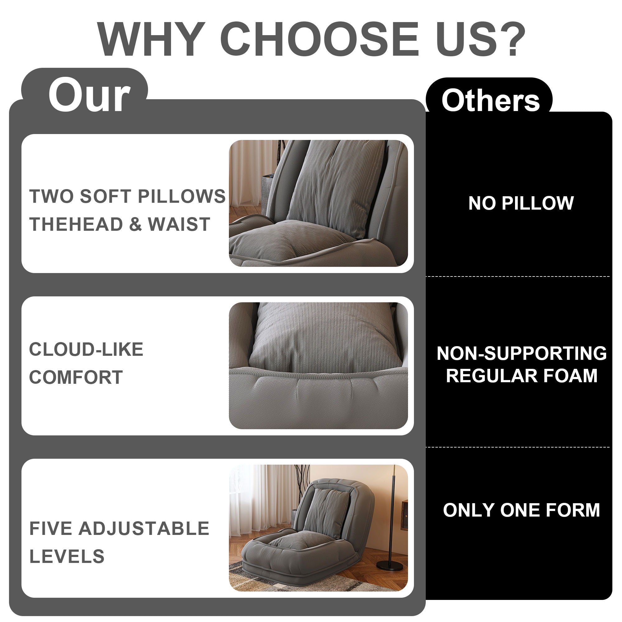 Upholstered Foldable Lazy Sofa Bed For Adults And Pets
