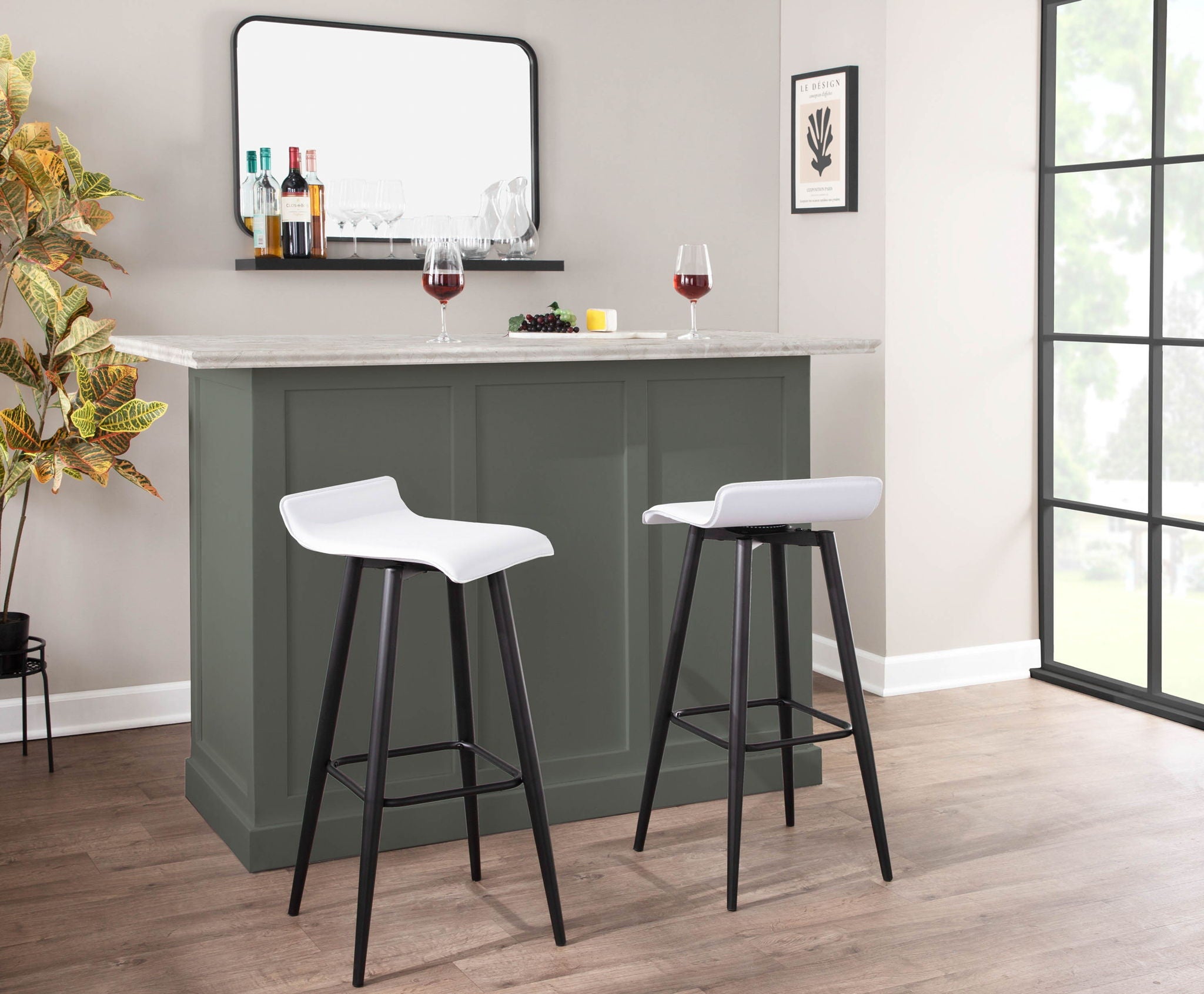 Ale - Contemporary Fixed Height Bar Stool (Set of 2)