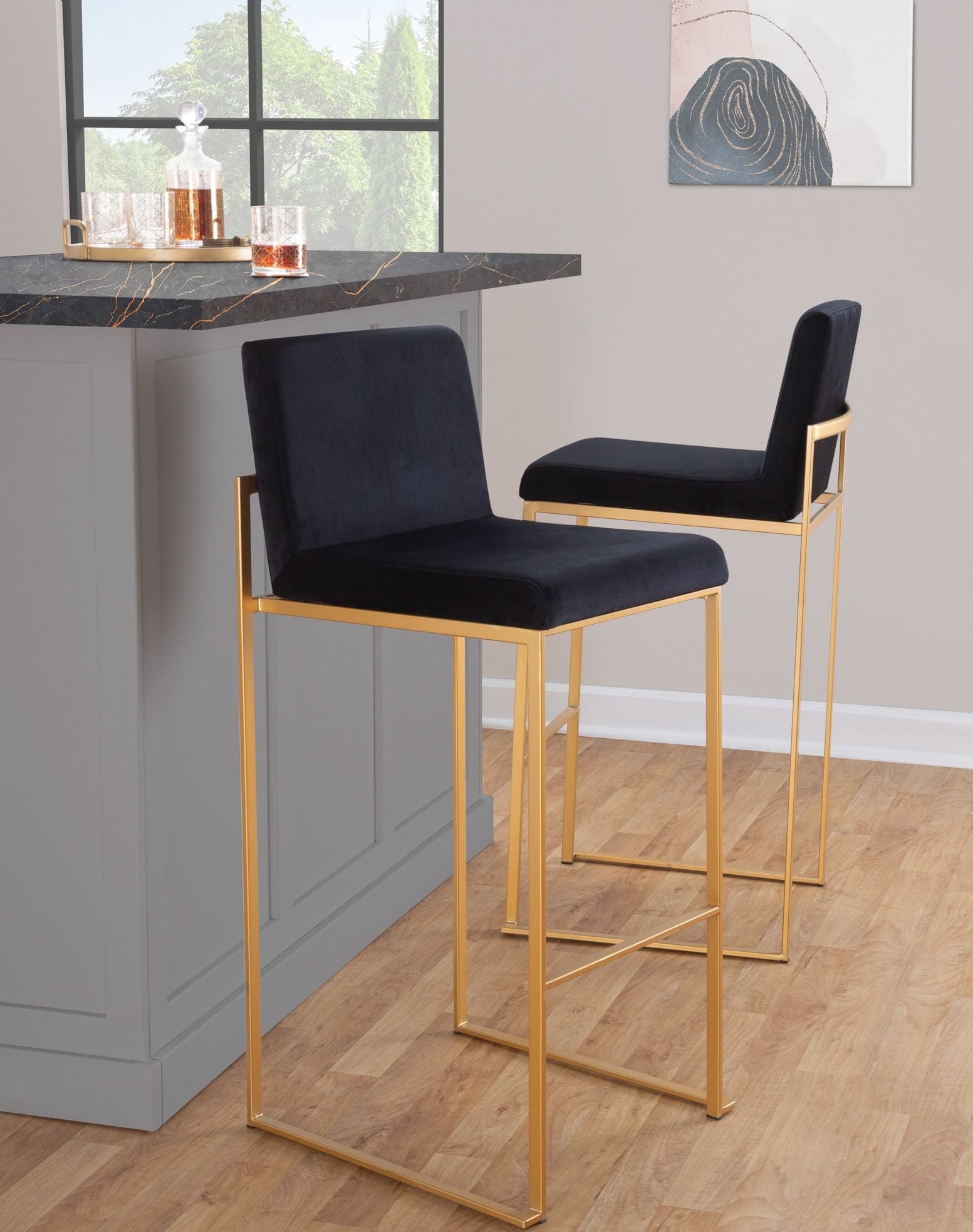 Fuji - Contemporary Design High Back Barstool