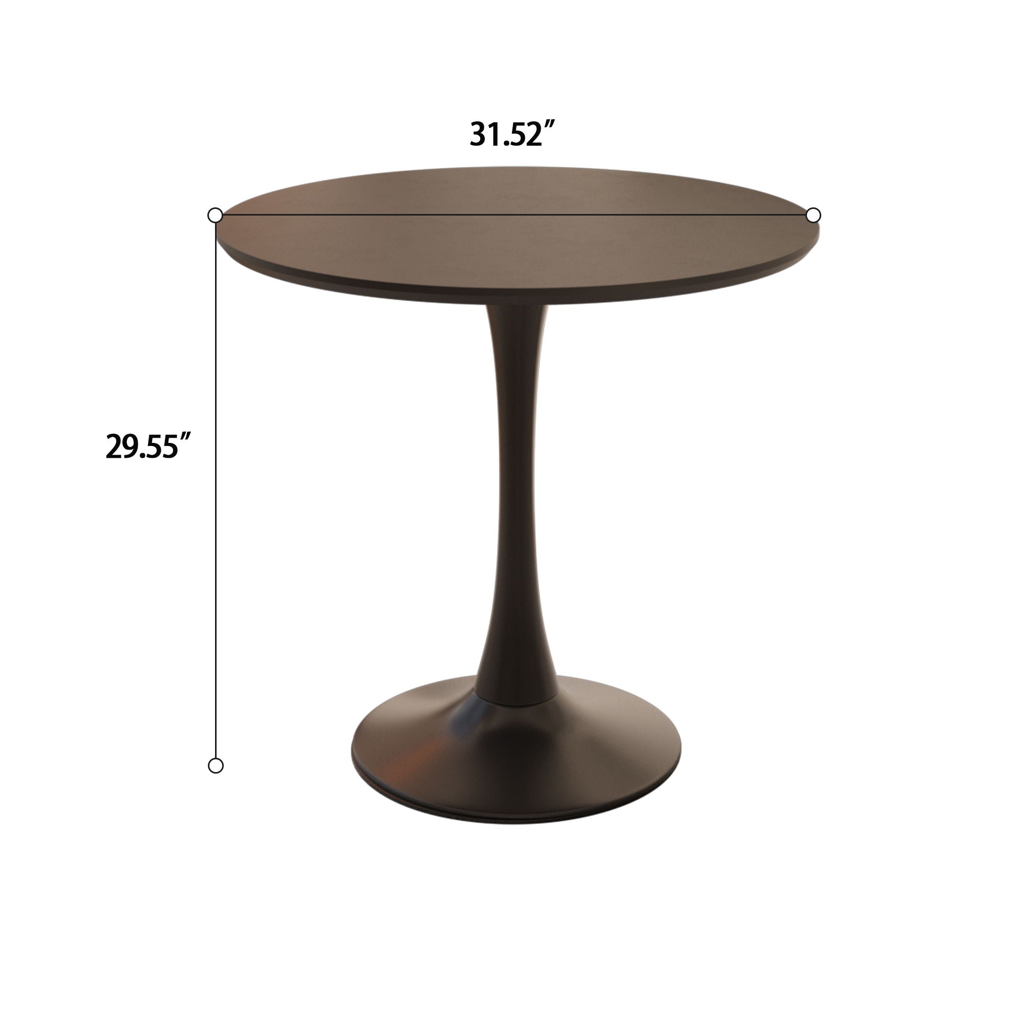 Round Dining Table Set With Tulip Design And 2 Chairs