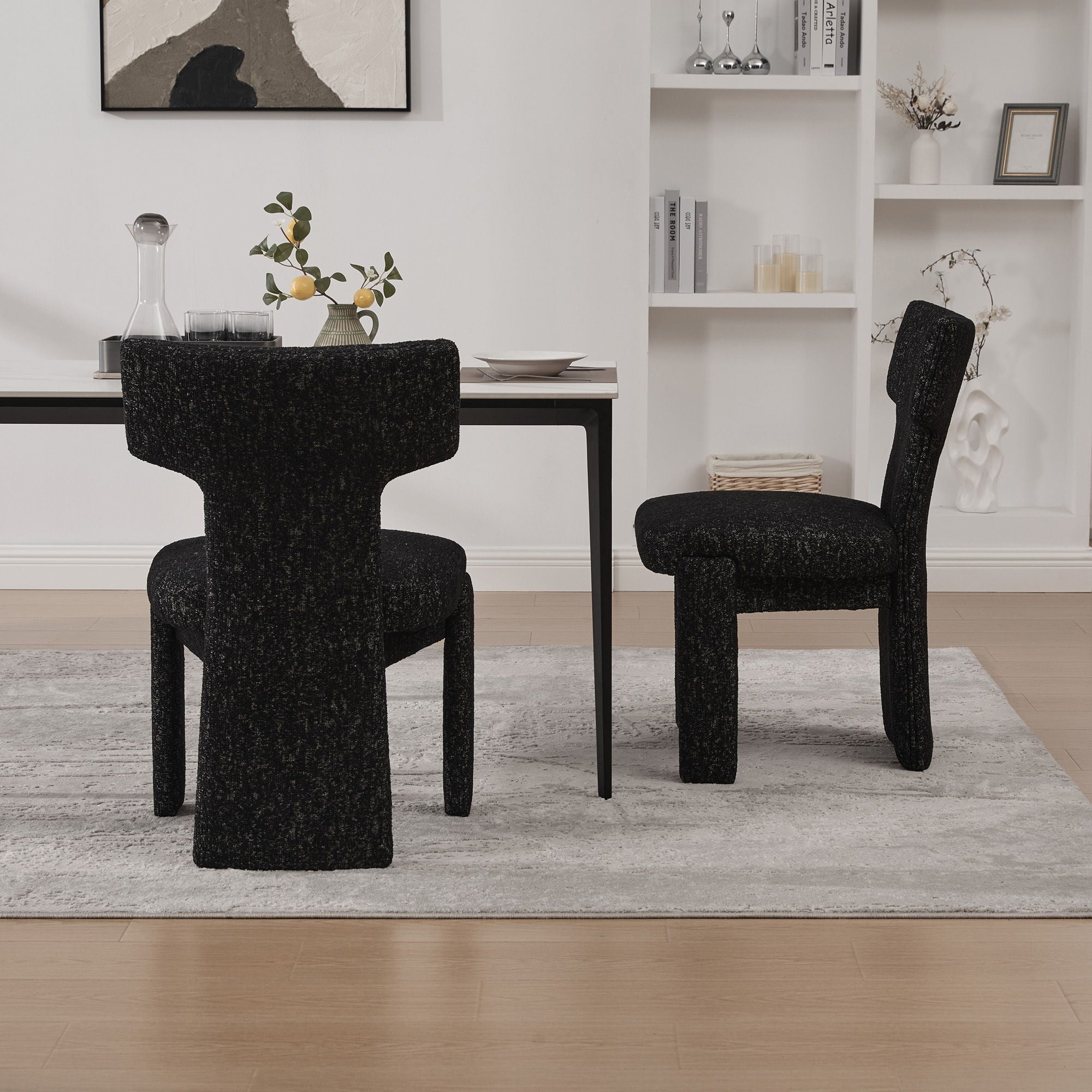 Armless Curved Back Accent Chairs