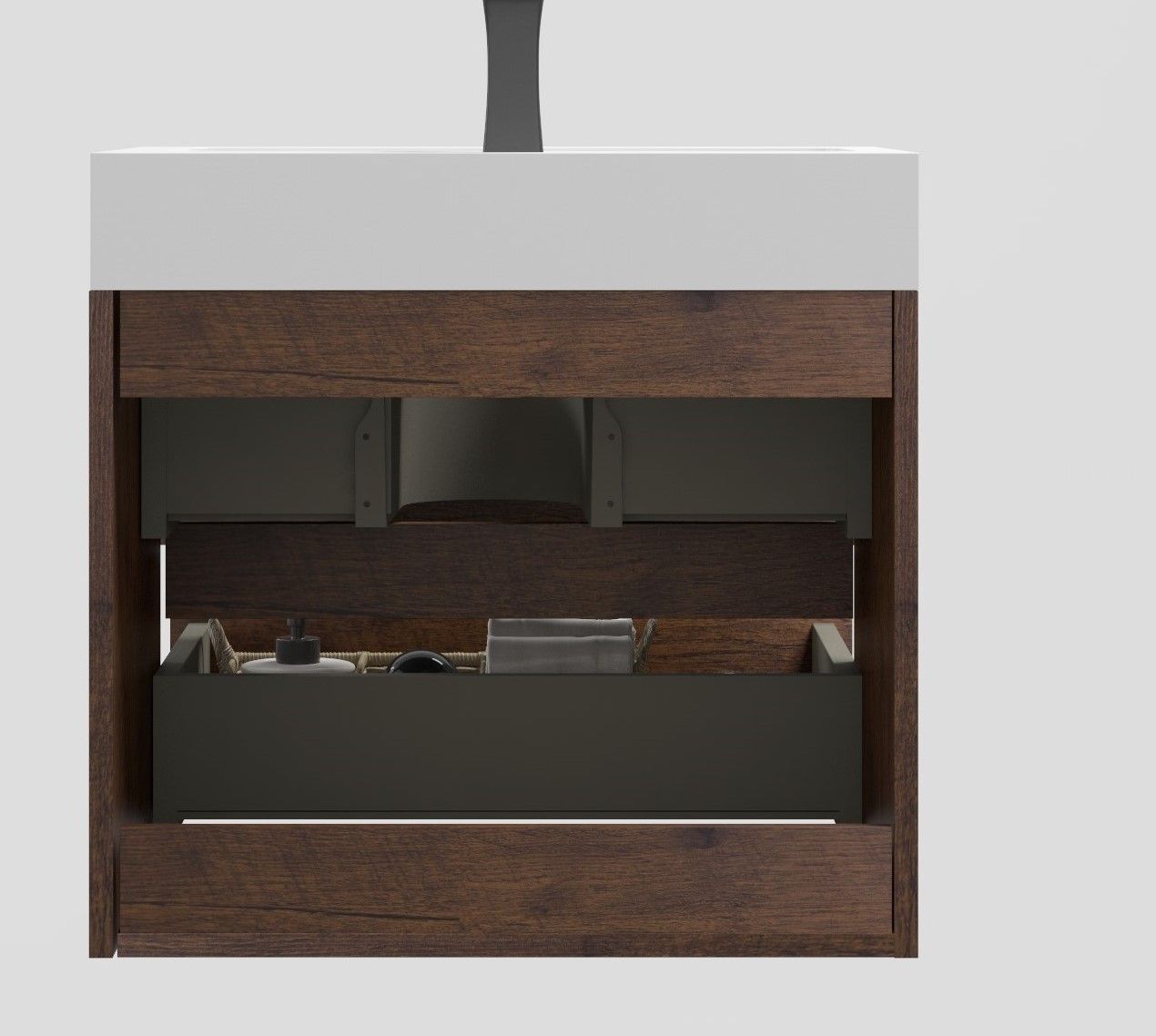 Alice - Bathroom Vanity Wall Mounted With Sink, Large Storage