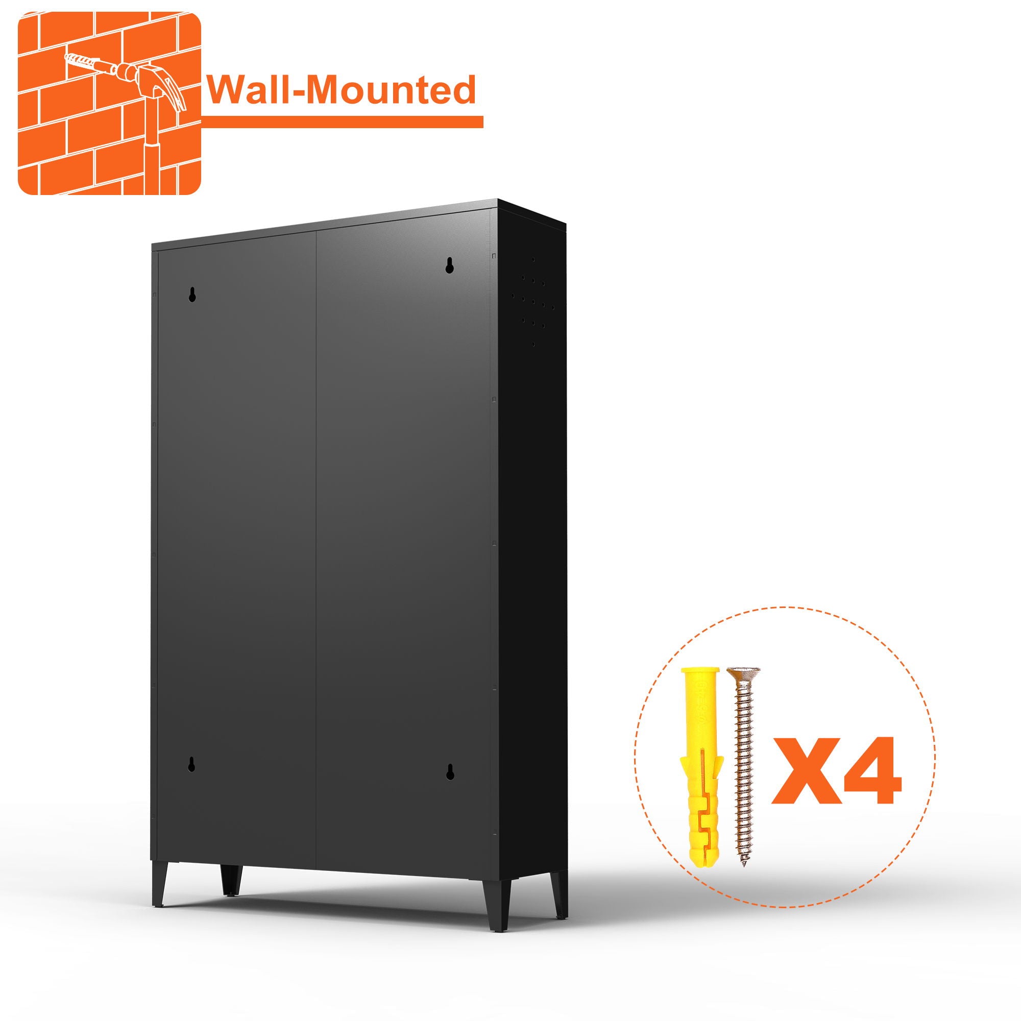 3 Drawer All Steel Shoe Cabinet, Freestanding Storage Organizer With Flip Door