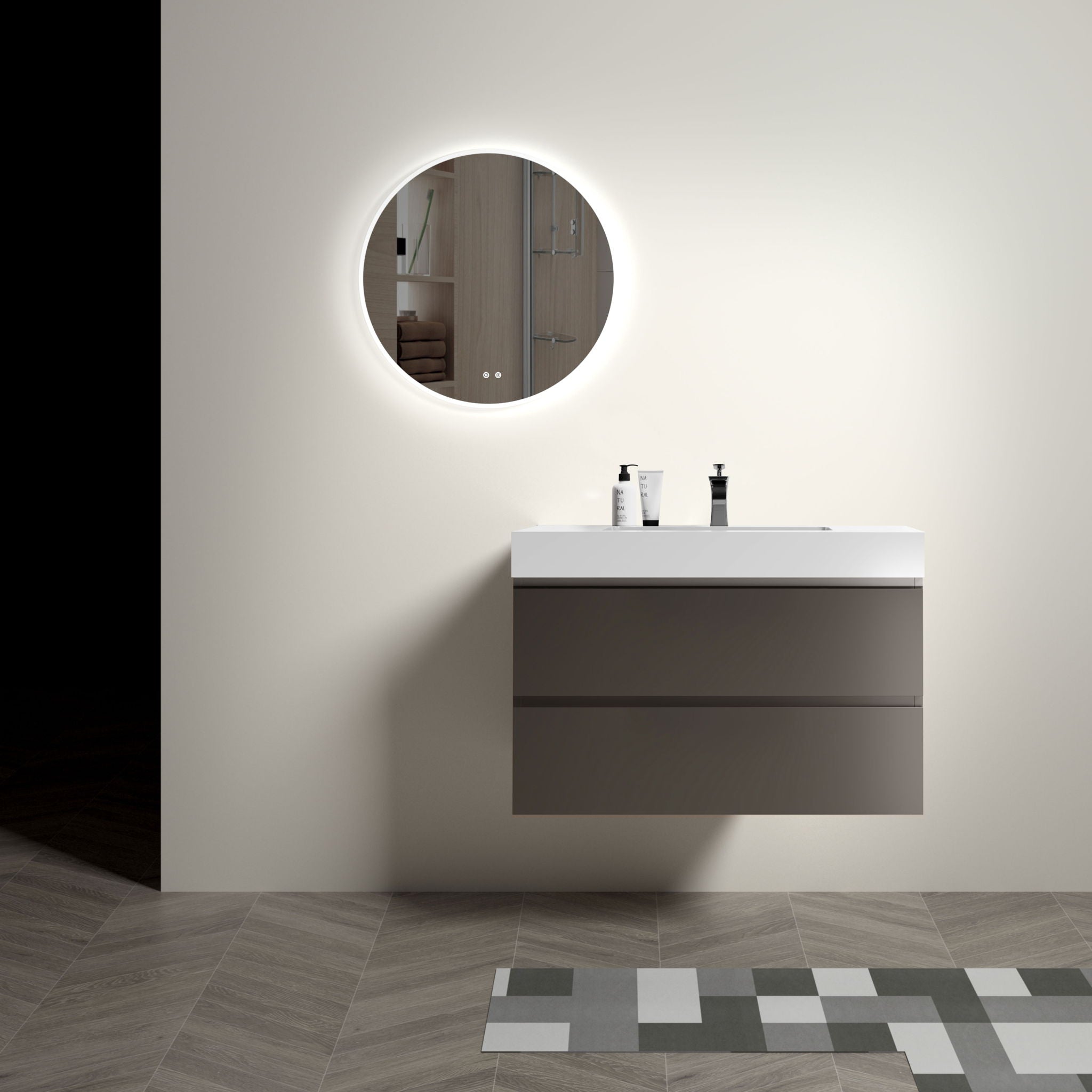 Alice - Bathroom Vanity With Sink, Wall Mounted, Floating