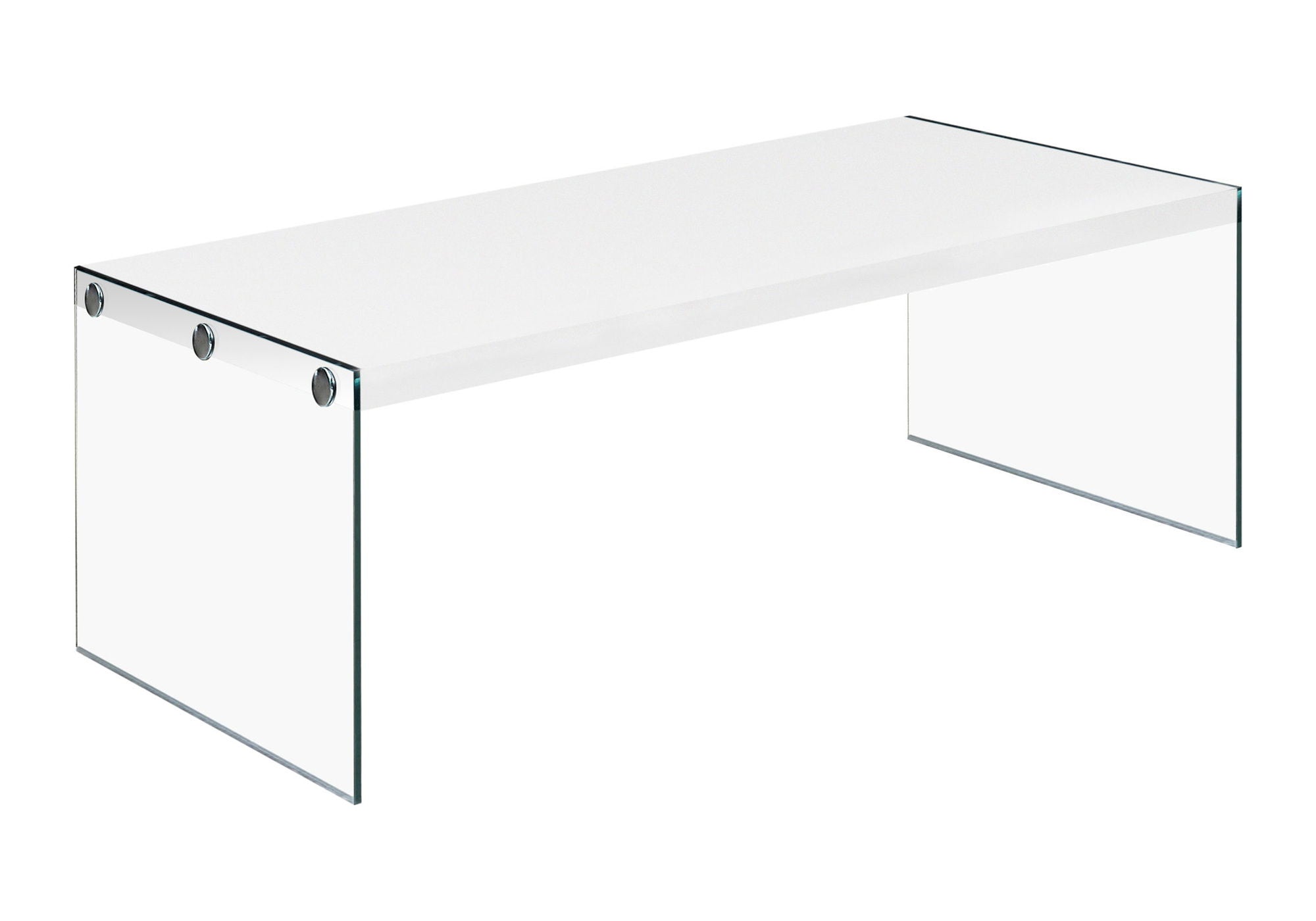 Coffee Table Rectangular For Living Room Clear Tempered Glass