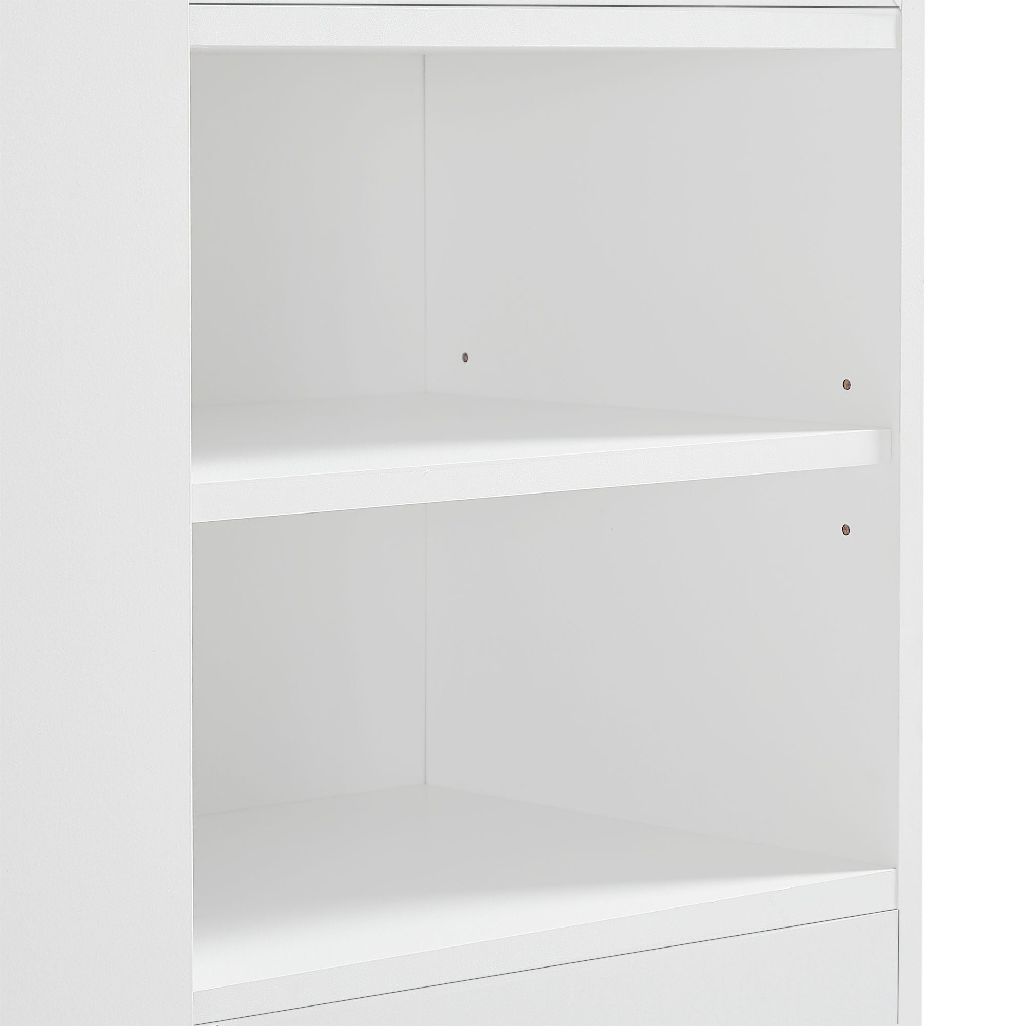 Tall Freestanding Bathroom Storage Cabinet With Adjustable Shelves And Side Hooks Board, Rectangle Design