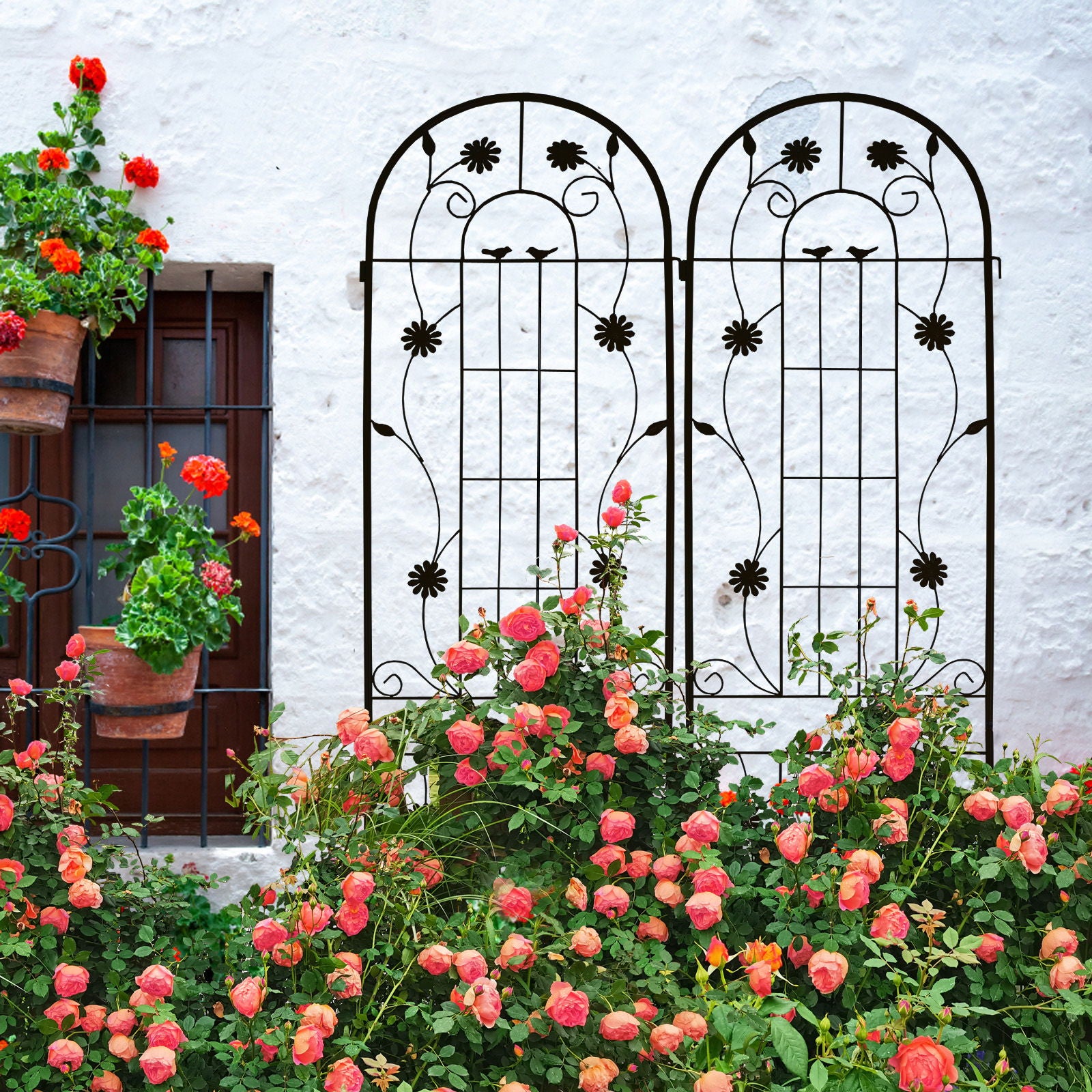 Metal Garden Trellis Rustproof Trellis For Climbing Plant Outdoor Flower Support