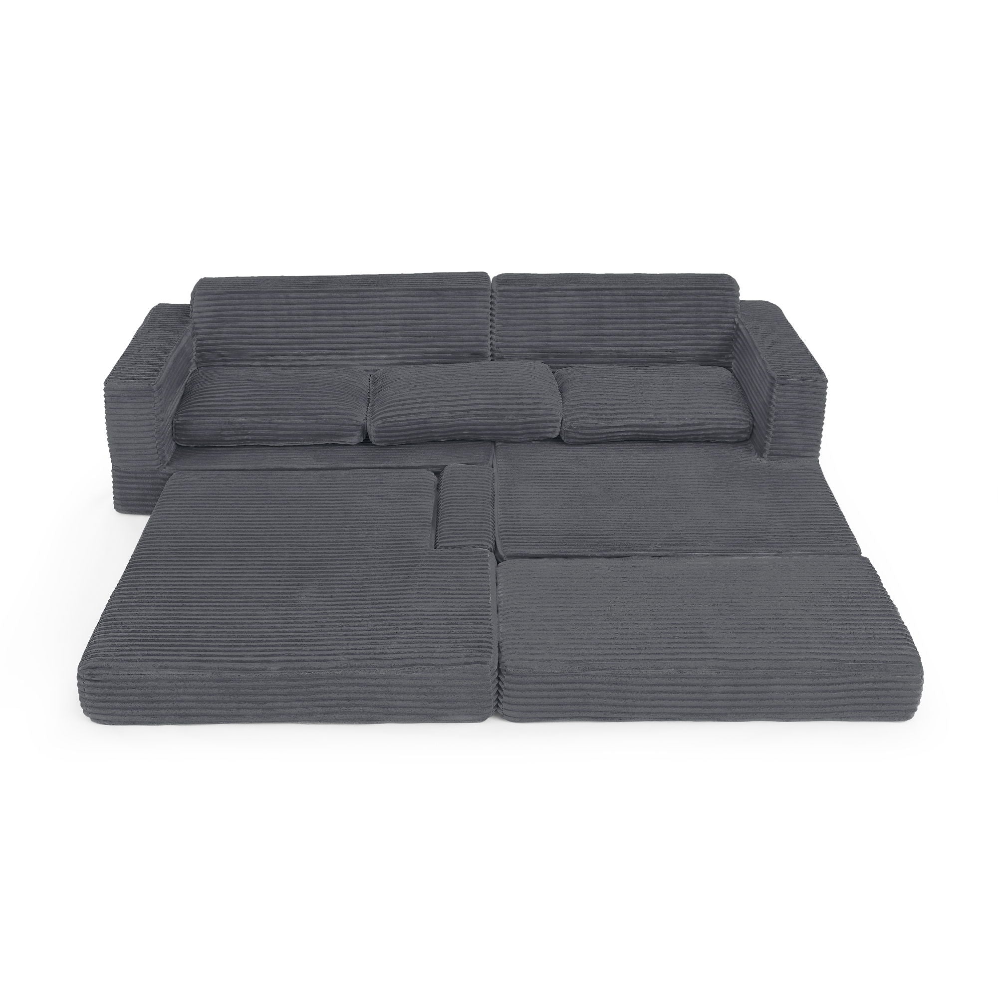 Modern Minimalist L Shape Modular Sectional Sofa, Couch