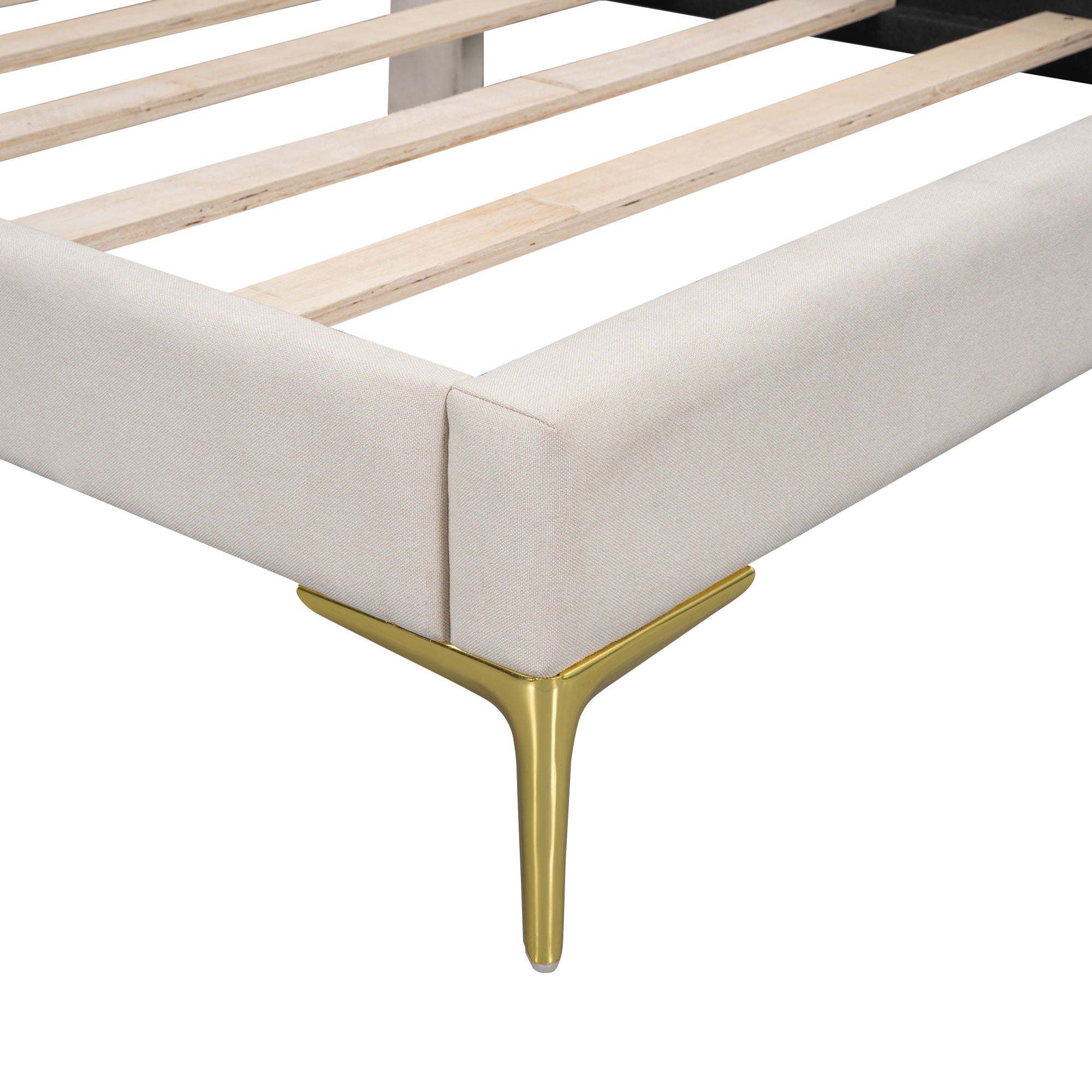 Upholstered Daybed With Headboard And Armrest, Support Legs