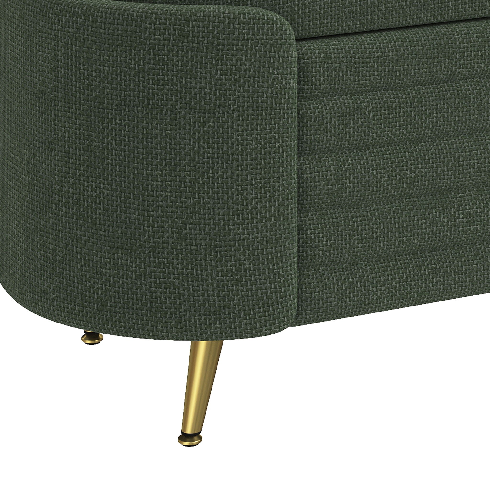 Modern Oval Storage Ottoman With Upholstery