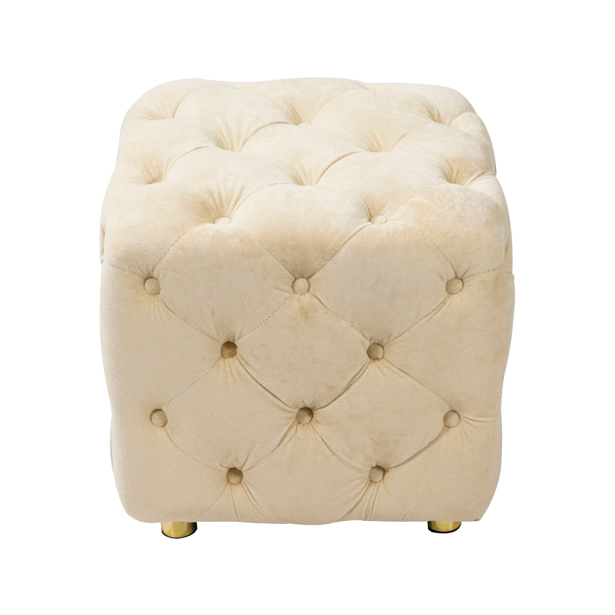 Modern Upholstered Ottoman, Exquisite Small End Table, Soft Foot Stool, Dressing Makeup Chair, Comfortable Seat For Living Room, Bedroom, Entrance
