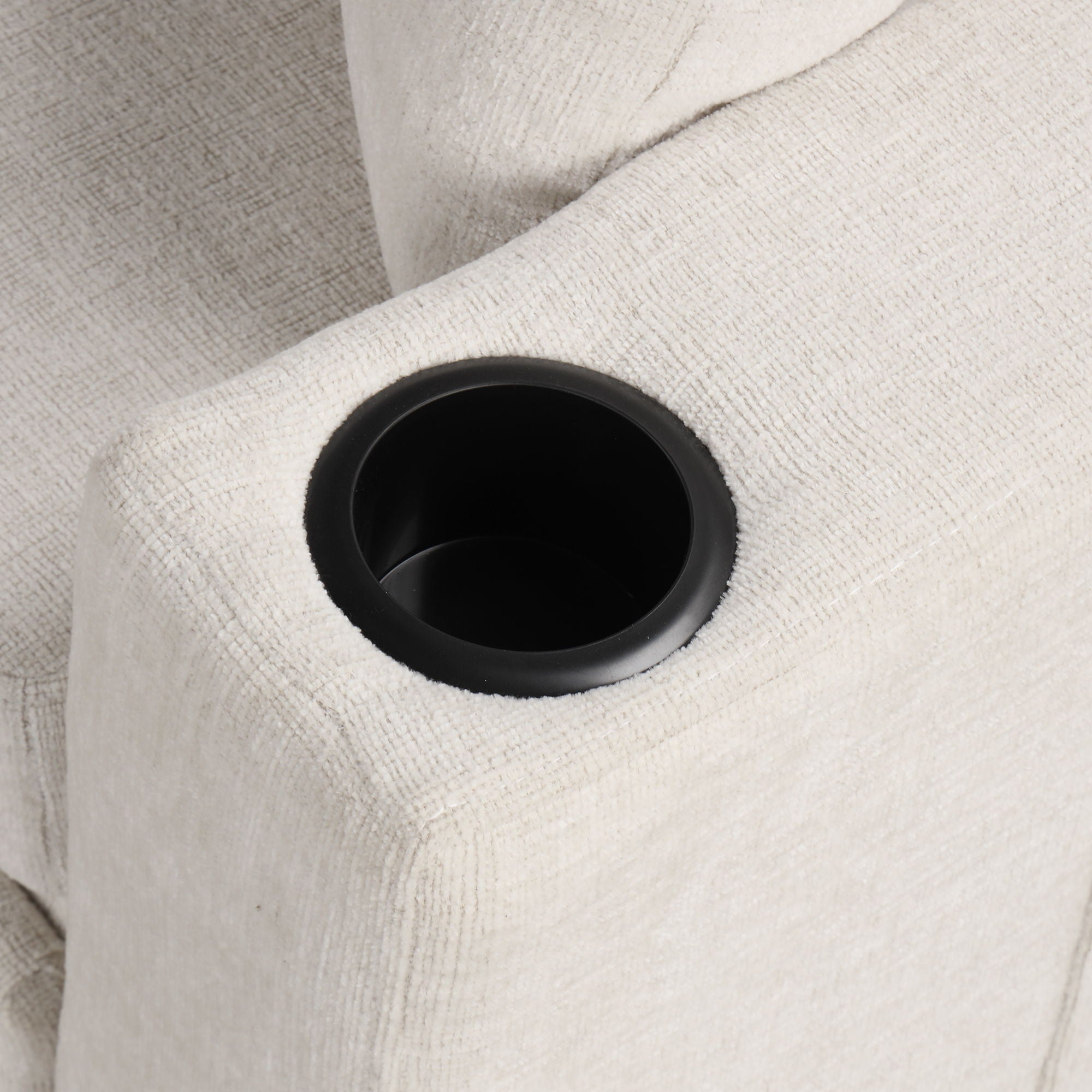 Modern 2 Seater Loveseat Sofa With Pull-Out Bed, Fabric, Built-In USB Ports & Cup Holders