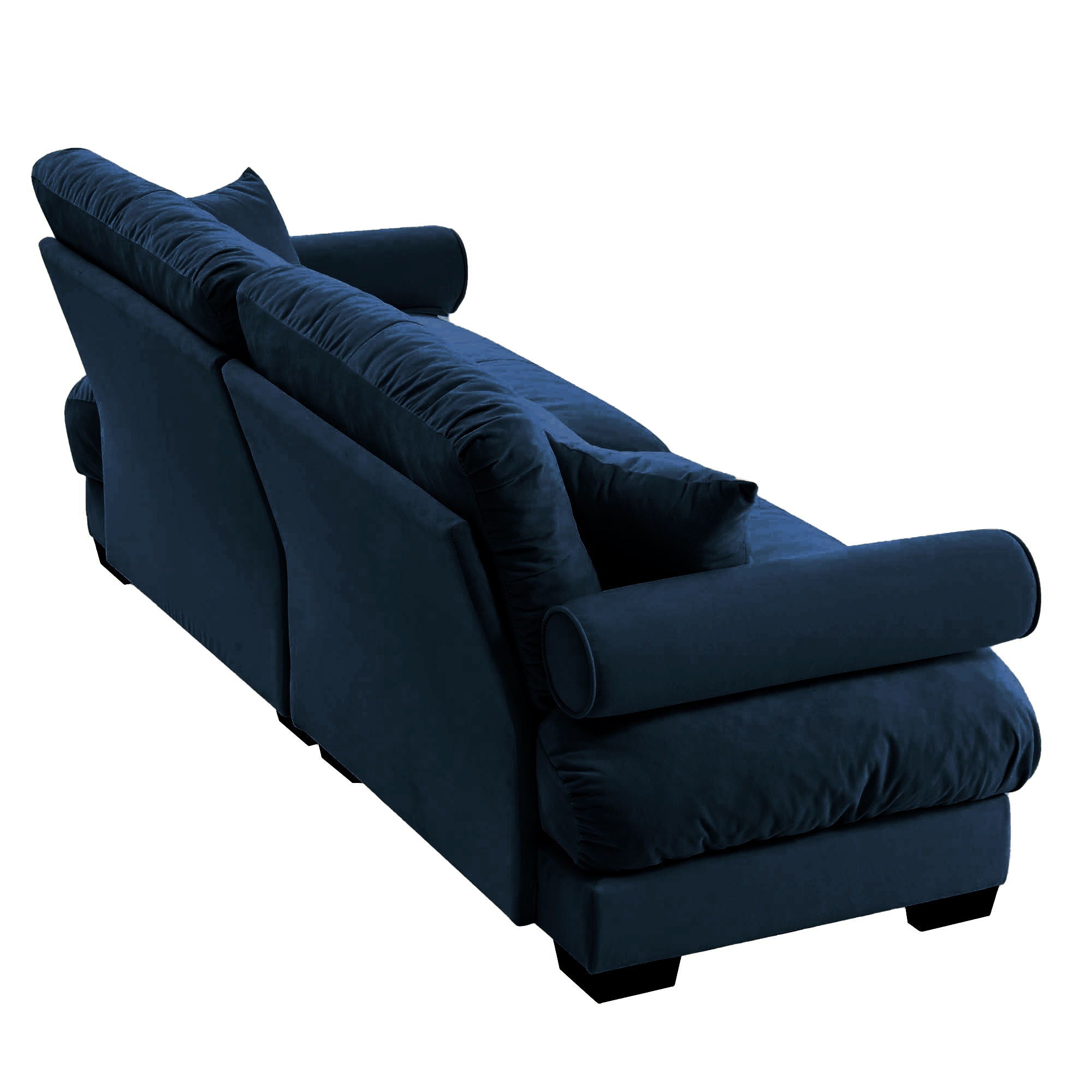Modern Sofa With Bolstered Armrests And Pillows