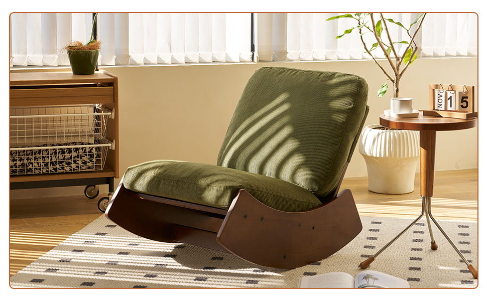 Comfortable High-Quality Upholstery Glider Rocking Chair