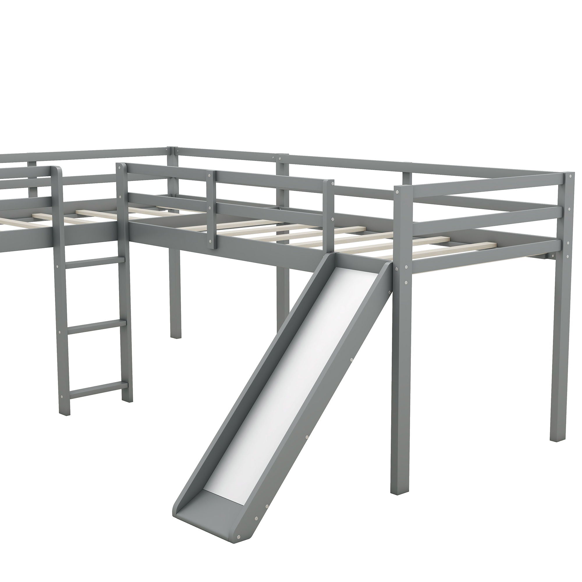 L Shaped Loft Bed With Ladder And Slide