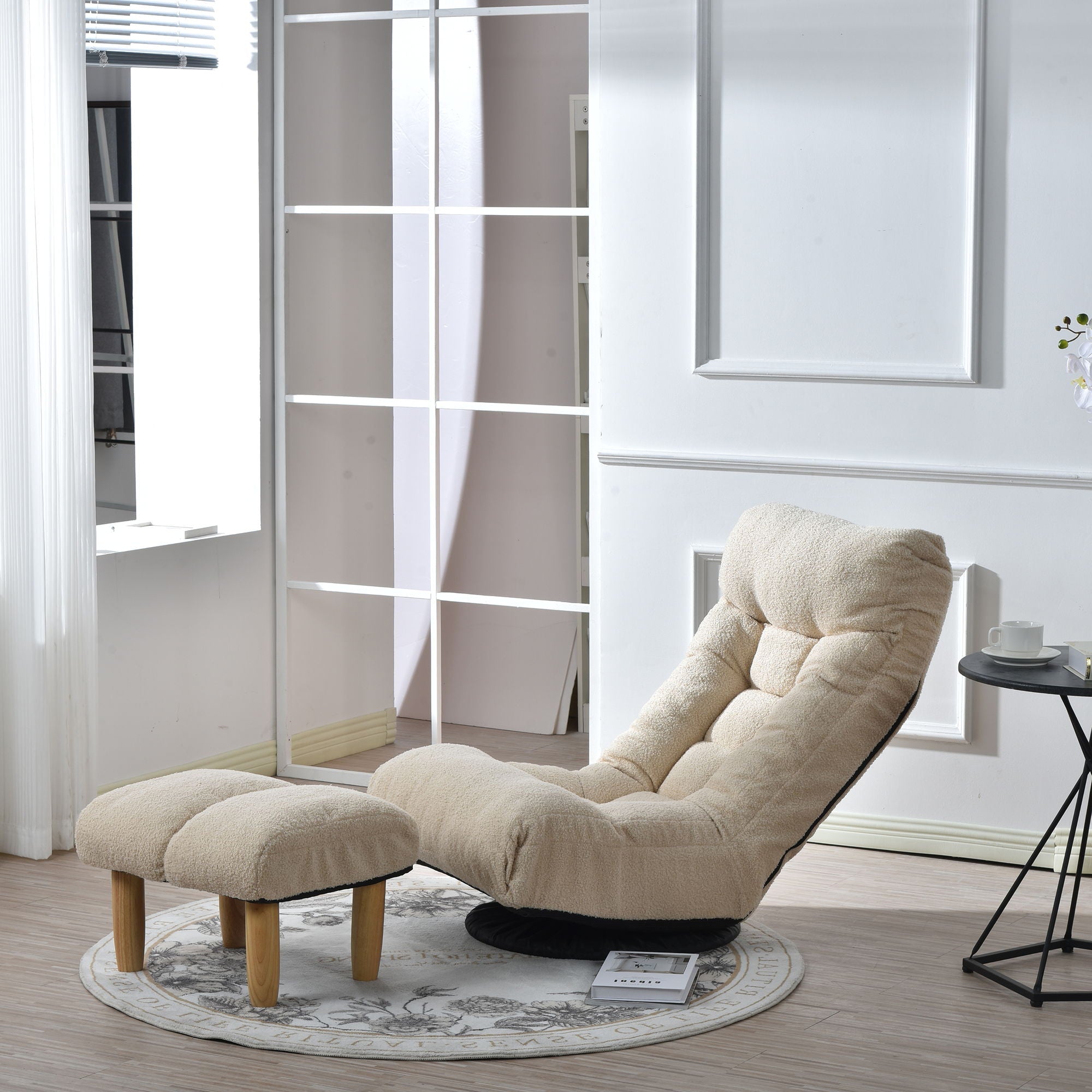 Adjustable Japanese Reclining Floor Chair Sofa With Metal Frame For Living Room