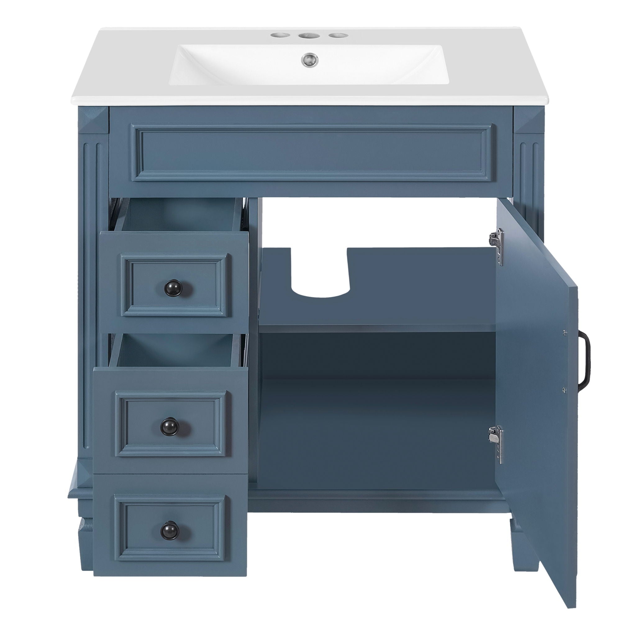 Bathroom Vanity With Sink, Cabinet With 2 Drawers And Adjustable Shelf