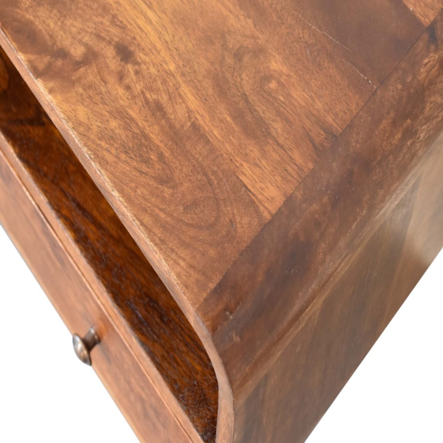 Solid Wood Curved Media Unit