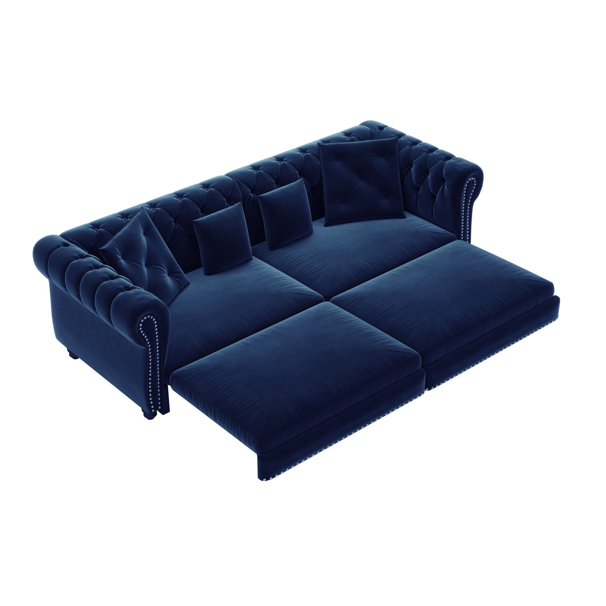 3 In 1 Convertible Sleeper Sofa Bed With Movable Ottoman