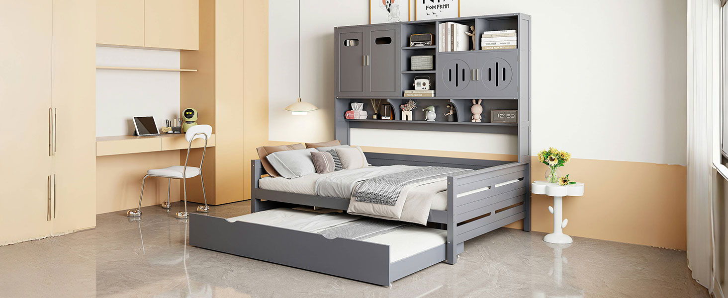 Daybed & All-In-One Cabinet And Shelf