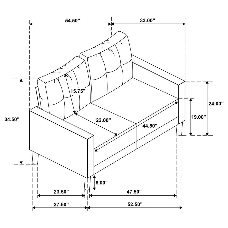 Bowen II - Upholstered Track Arm Sofa Set