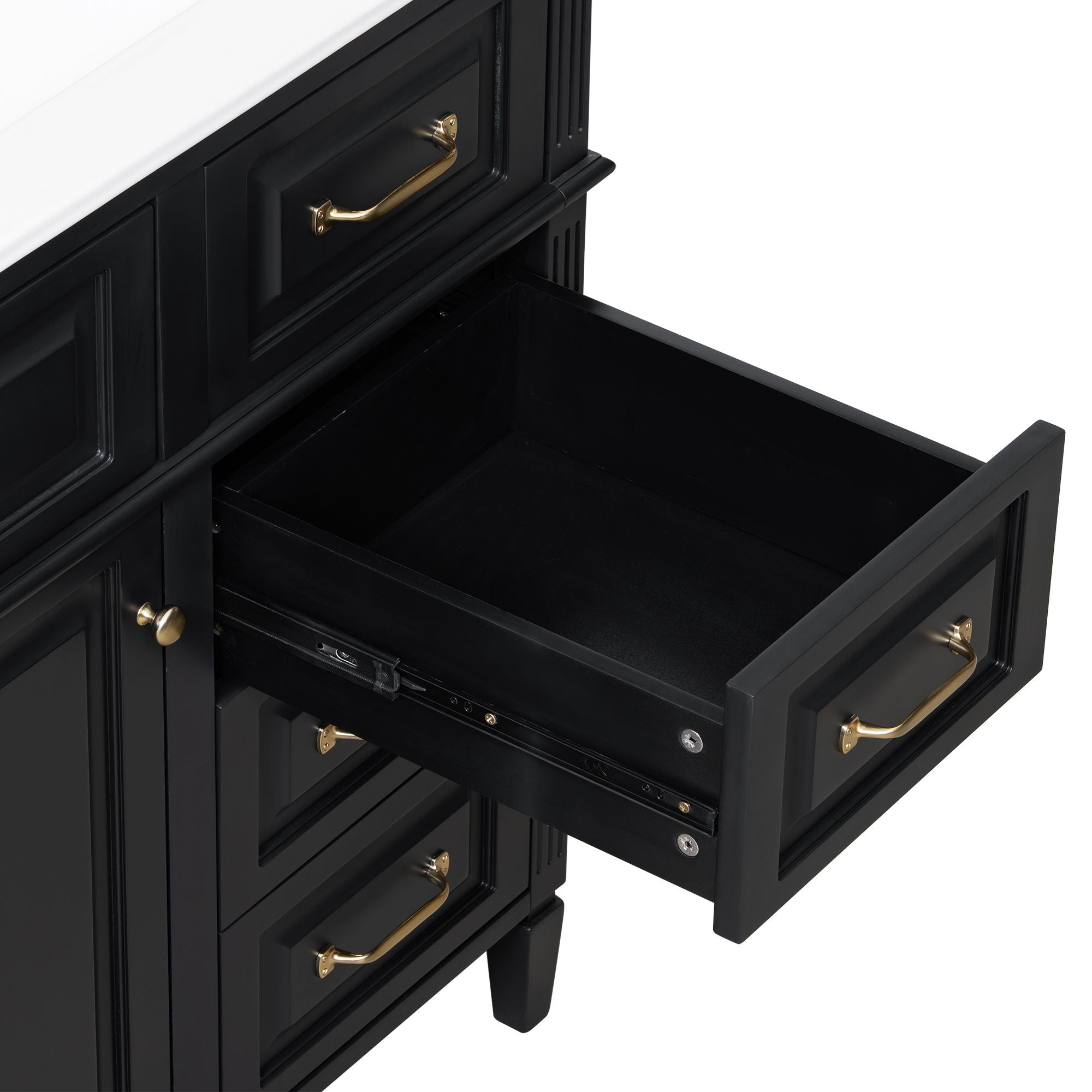 Modern Bathroom Vanity With Sink Top, Flip Drawer Design