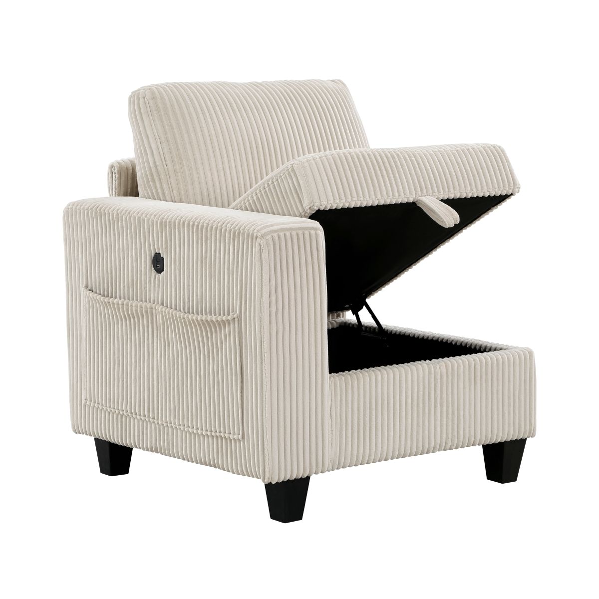 Walterboro - Loveseat With Storage, Storage Pouches And Charging Ports