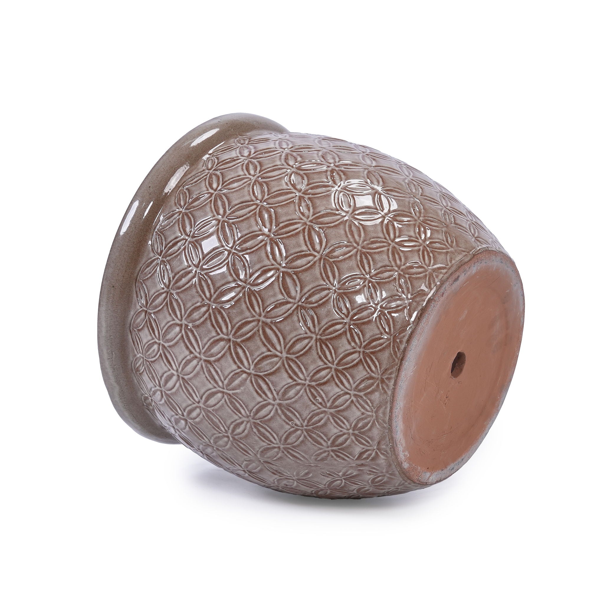 3 Pieces Ceramic Flowerpot, Planter For Patio & Garden Or Windowsills - Antique Yellow