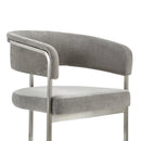 Modrest Sebastian - Modern Grey Fabric + Stainless Steel Dining Chair