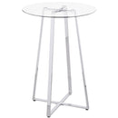 Zanella Round 30-inch Glass Top Bistro Bar Table Chrome