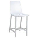 Juelia Clear Acrylic Bar Chair Chrome (Set of 2)