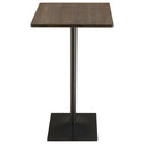 Cavalier  Square Bar Table Set Dark Elm and Black