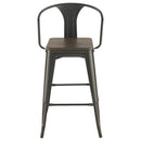 Cavalier  Square Bar Table Set Dark Elm and Black