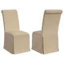 Shawna Upholstered Skirted Side Chair Light Grey (Set of 2)