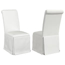 Shawna Upholstered Skirted Side Chair Light Grey (Set of 2)