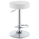 Ramses Adjustable Backless Bar Stool Chrome and White / Black