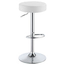 Ramses Adjustable Backless Bar Stool Chrome and White / Black